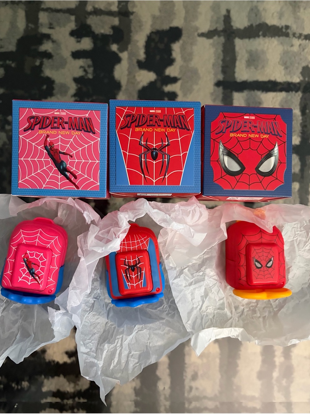 McDonald's Marvel Spider-Man Brand New Day Happy Meal Toys Set keychains